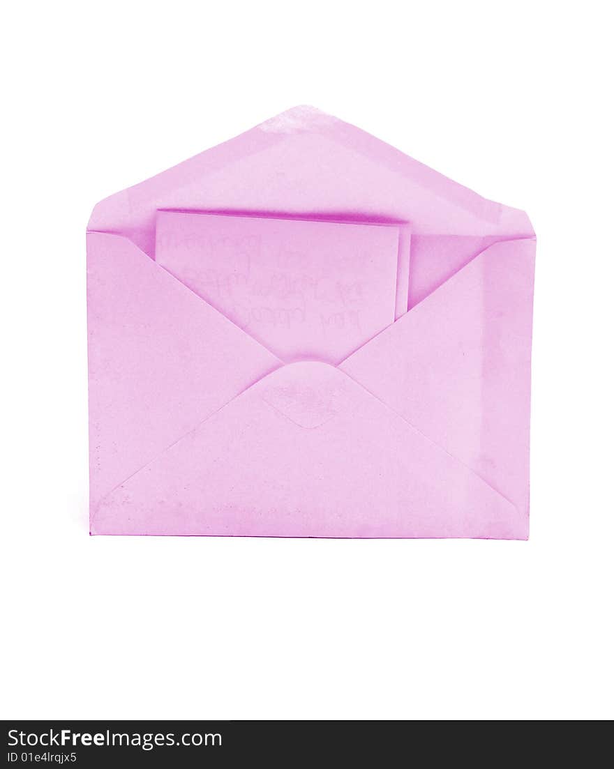 Pink letter and envelope