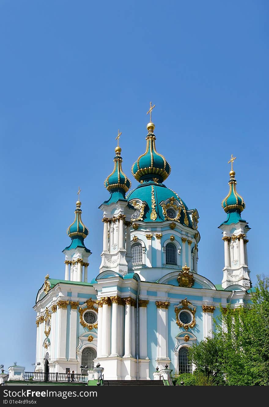 Christianian church over blue background