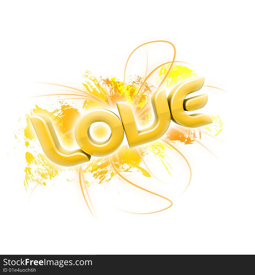 3D illustration of the word Love over a white background. 3D illustration of the word Love over a white background.