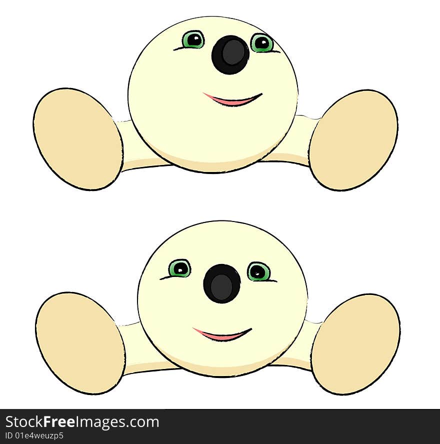 Illustration of a Cute round creature. Illustration of a Cute round creature