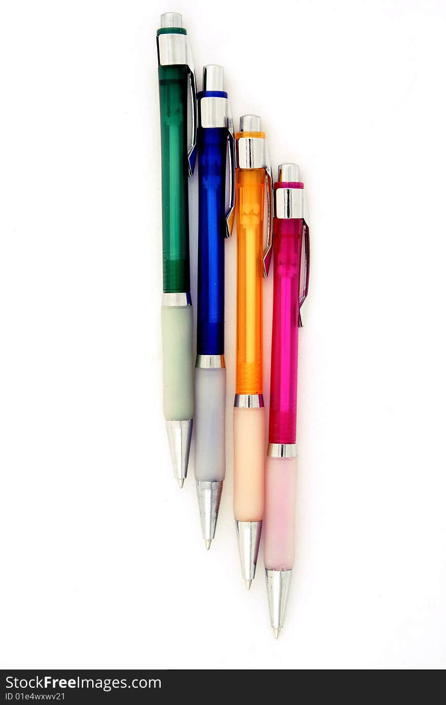 Photo of the four color pens. Photo of the four color pens