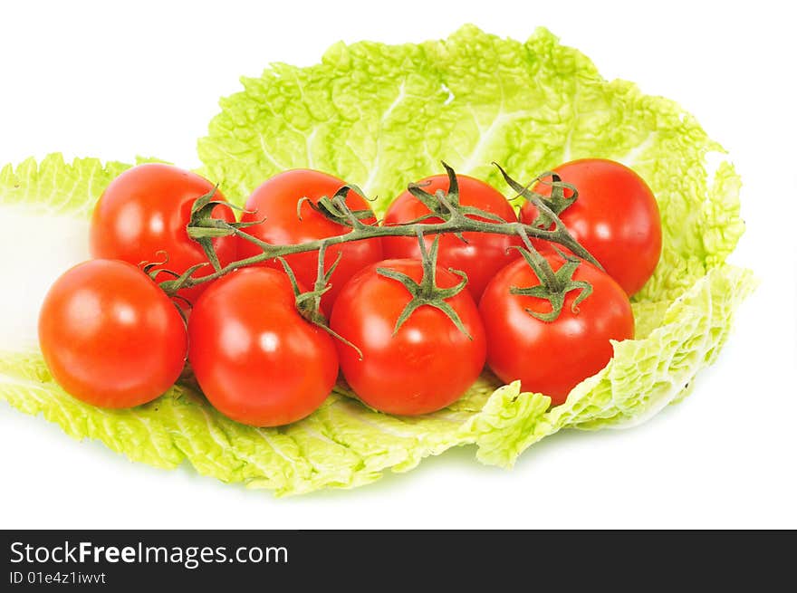 Ripe tomatos on isolated background