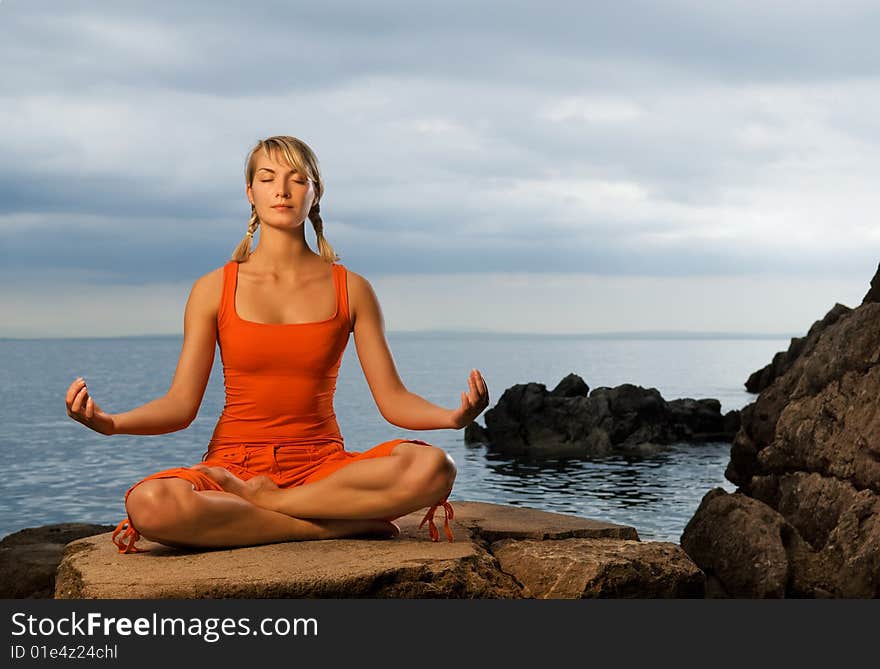 Woman Doing Yoga Exercise