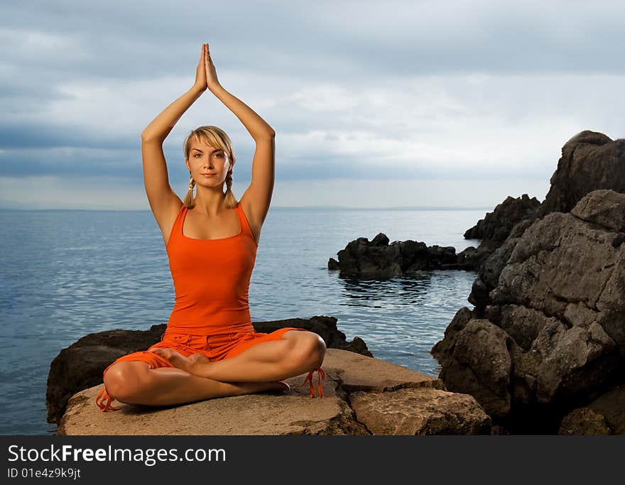 Woman doing yoga exercise