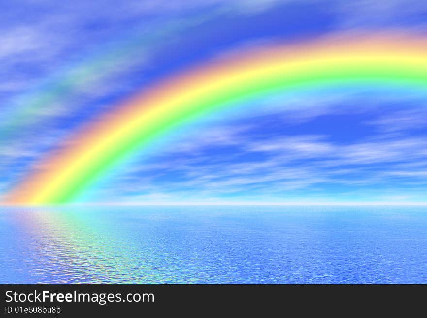 Rainbow In The Sea