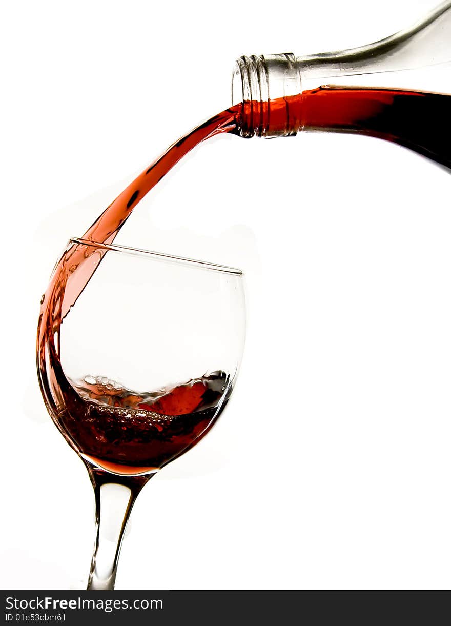 Pouring Red Wine In Glass