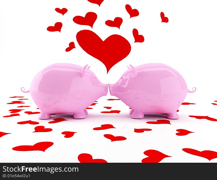 2 lovers pig for valentines fun greeting cart. 2 lovers pig for valentines fun greeting cart