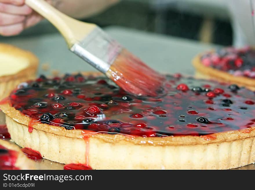 Sweet berry pie cooked by the confectioner. Sweet berry pie cooked by the confectioner