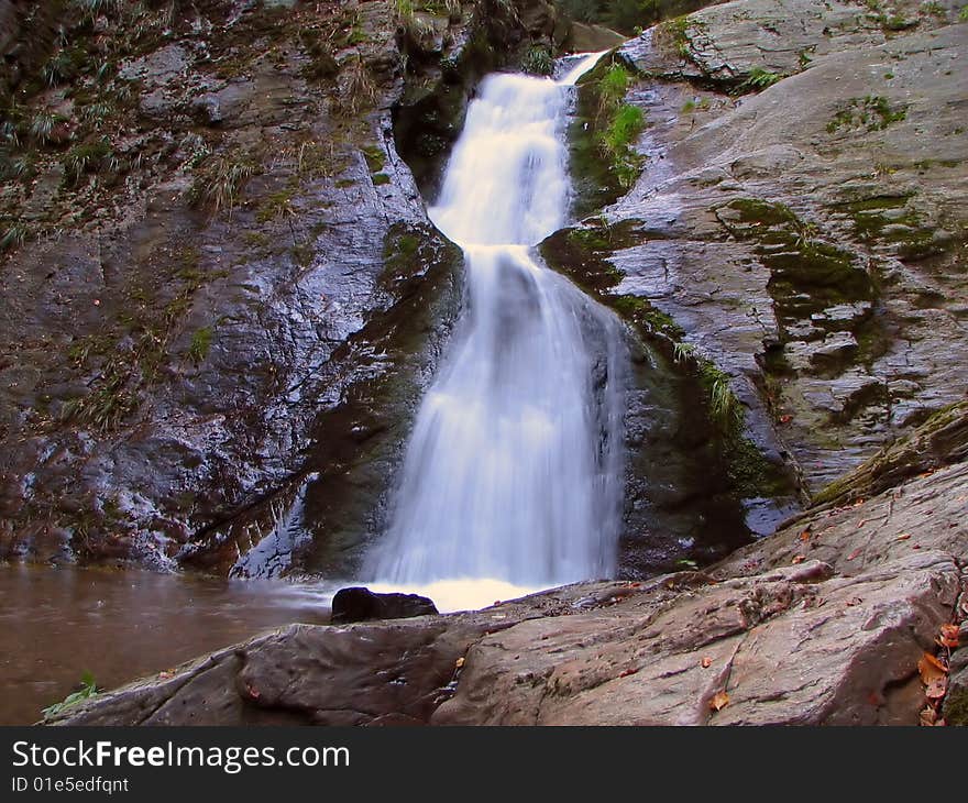 Waterfall In The Dark Wood