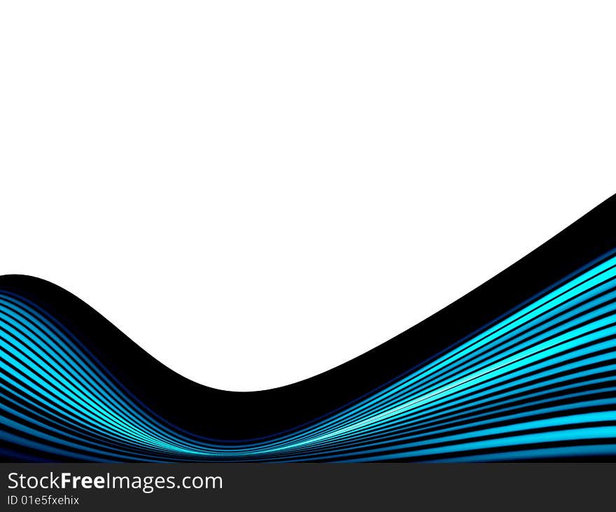 Blue and black dynamic wave on white background. Blue and black dynamic wave on white background