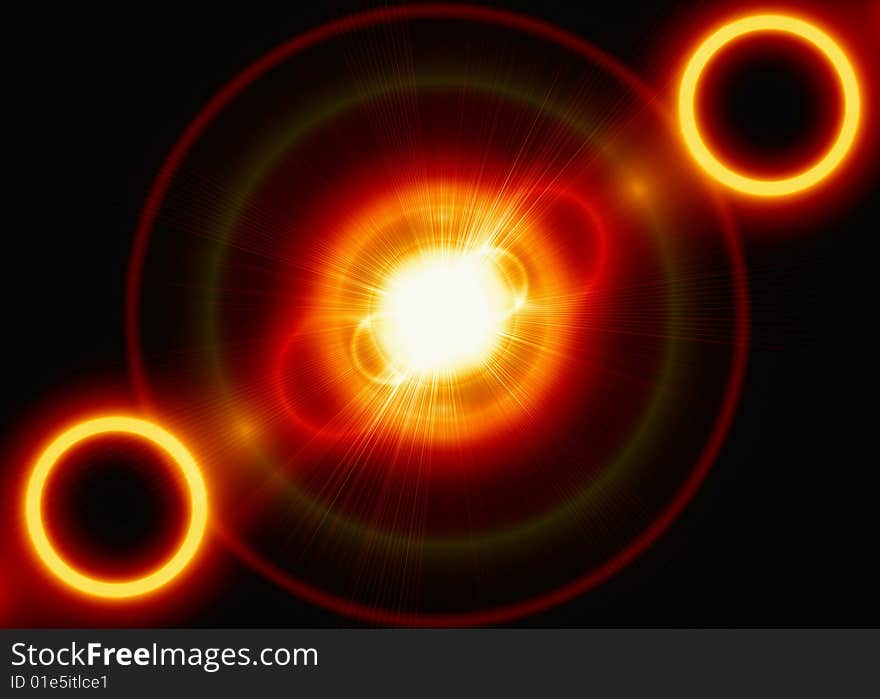 Fiery rings and sun