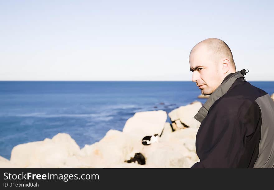 Young Man Near The Ocean. Young Man Near The Ocean