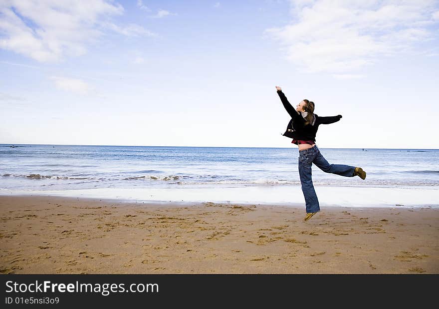 Pretty Woman On A Beach