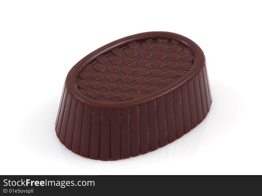 Chocolate candy isolated on a white