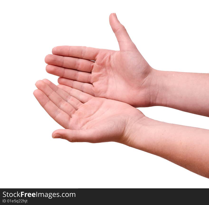 Hands isolated on white background