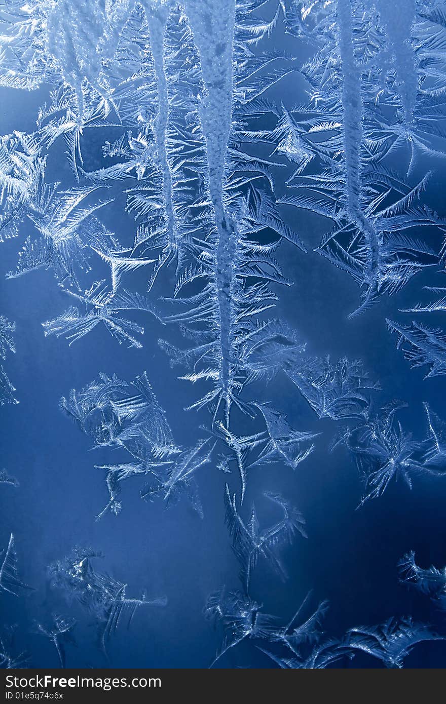 Frosty natural pattern on winter window. Frosty natural pattern on winter window