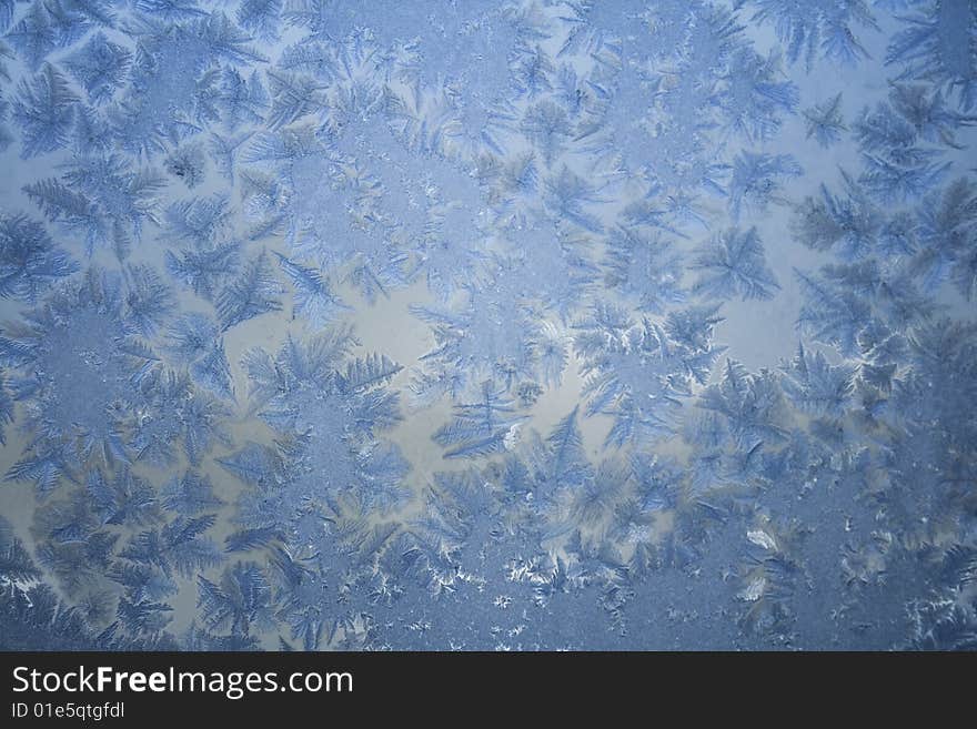 Frosty natural pattern on winter window. Frosty natural pattern on winter window