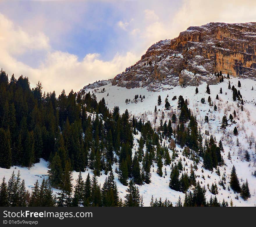 Taken from the bottom of the Creux Ski Slope in Courchevel, France. Taken from the bottom of the Creux Ski Slope in Courchevel, France