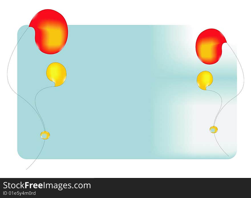 Bright balloons on a blue background. Abstract picture. Bright balloons on a blue background. Abstract picture.