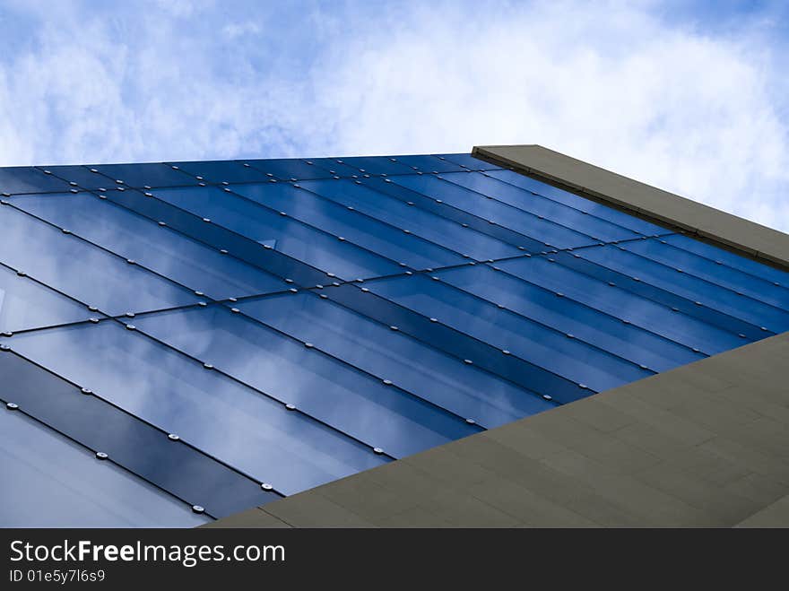 Sky reflection in a building facade. Sky reflection in a building facade