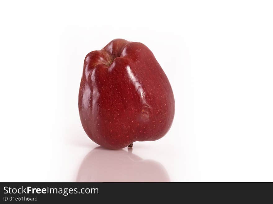 Red Apple (front view) isolated on white background