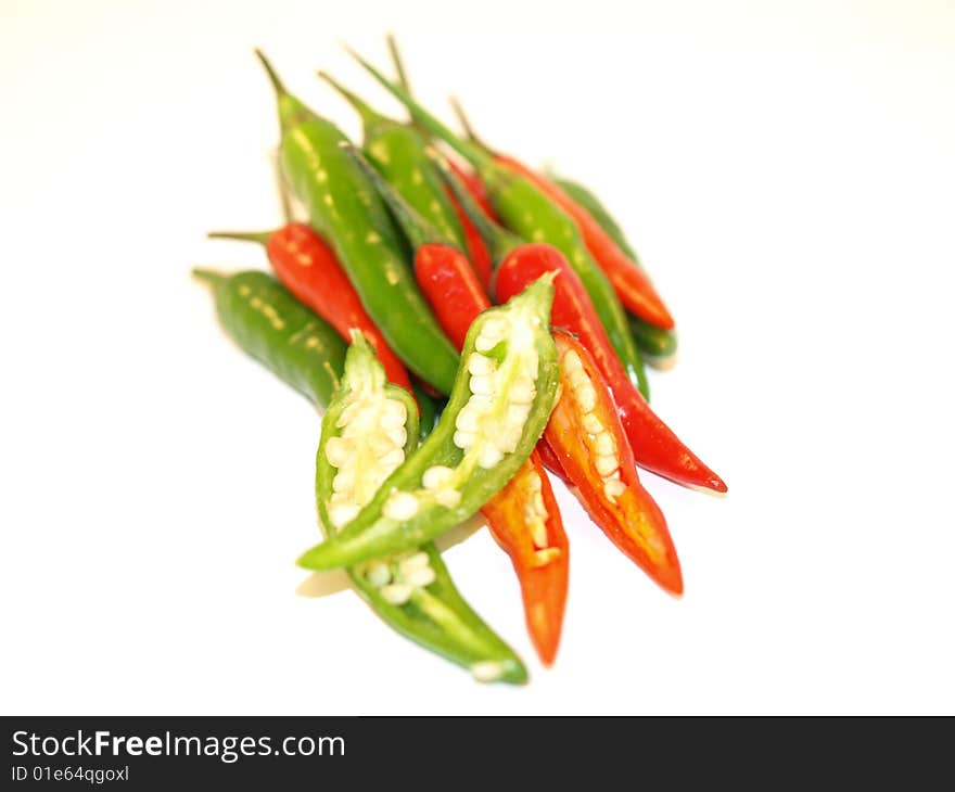 Green and Red Chillies