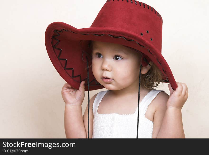 Little girl with short hair and beautiful facial expressions