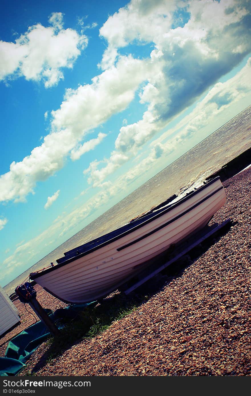 A random boat on Felixstowe beach. A random boat on Felixstowe beach