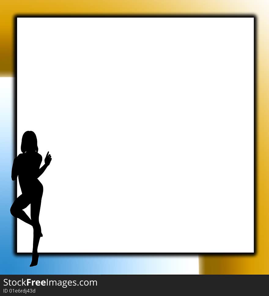 Sexy Female Outline With Blank Sign