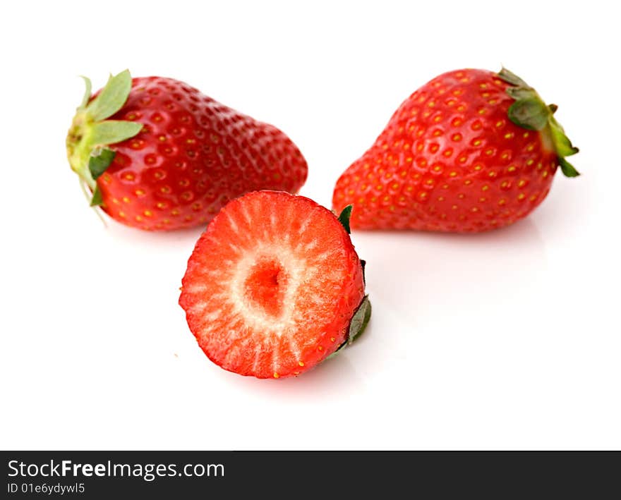 Strawberries isolated on white background