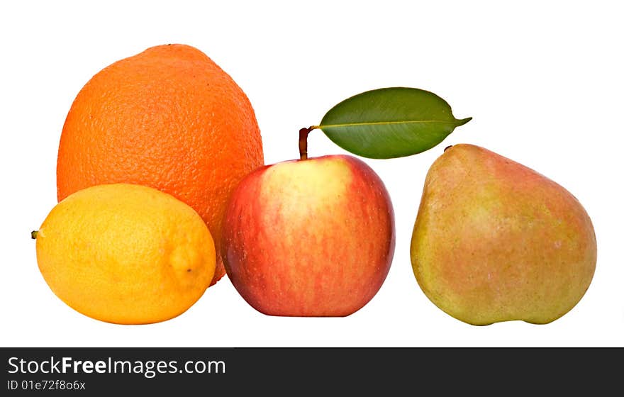 Fruits isolated on white background