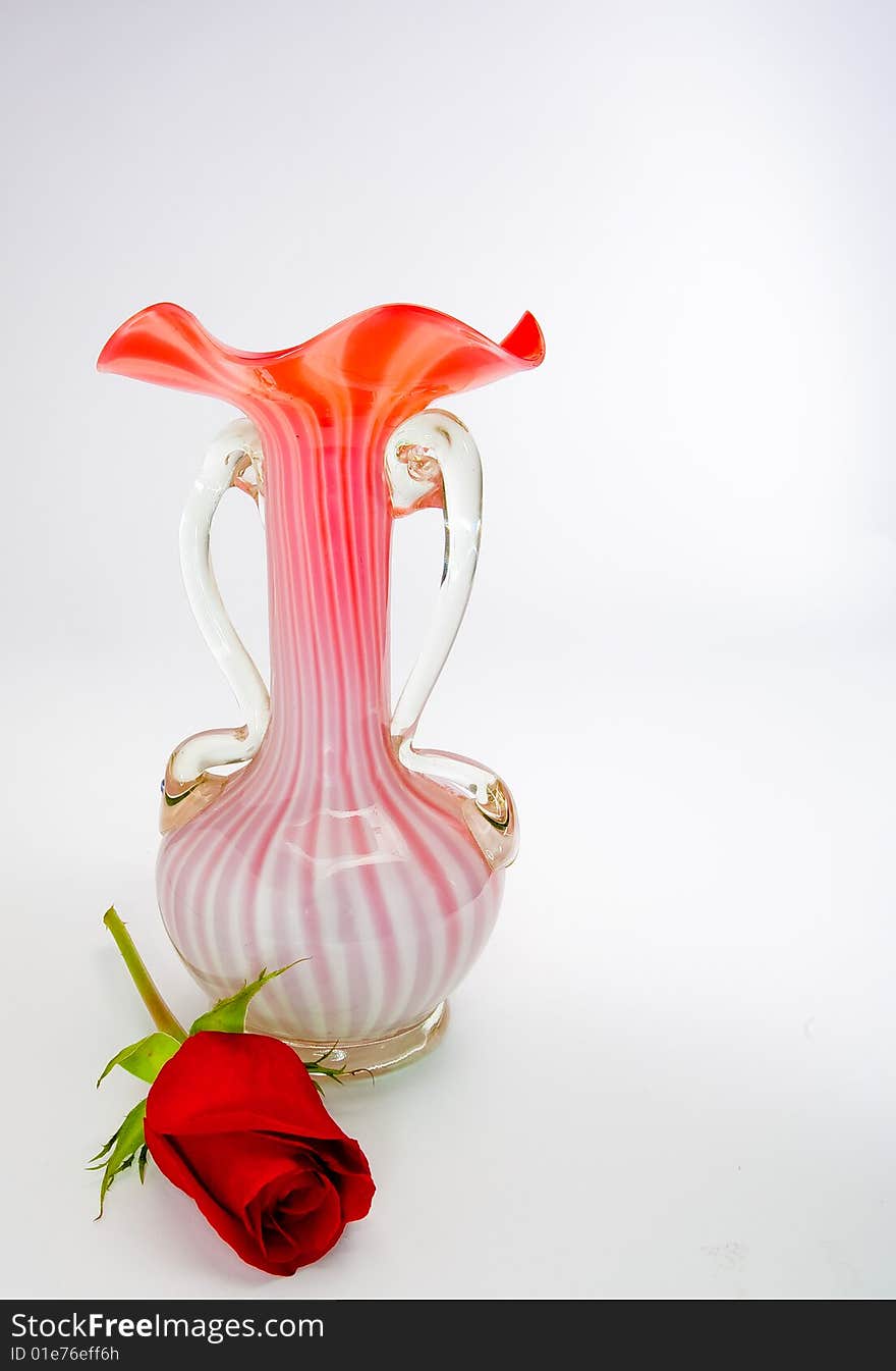 Art Glass Vase and a Rose