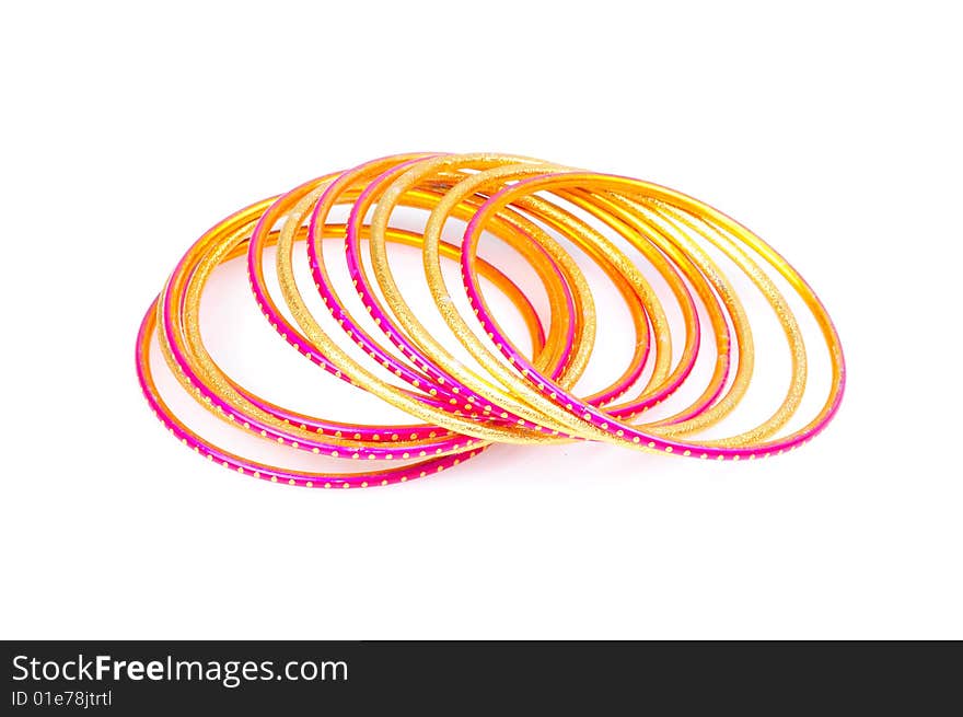 Bangle set isolated on white background.