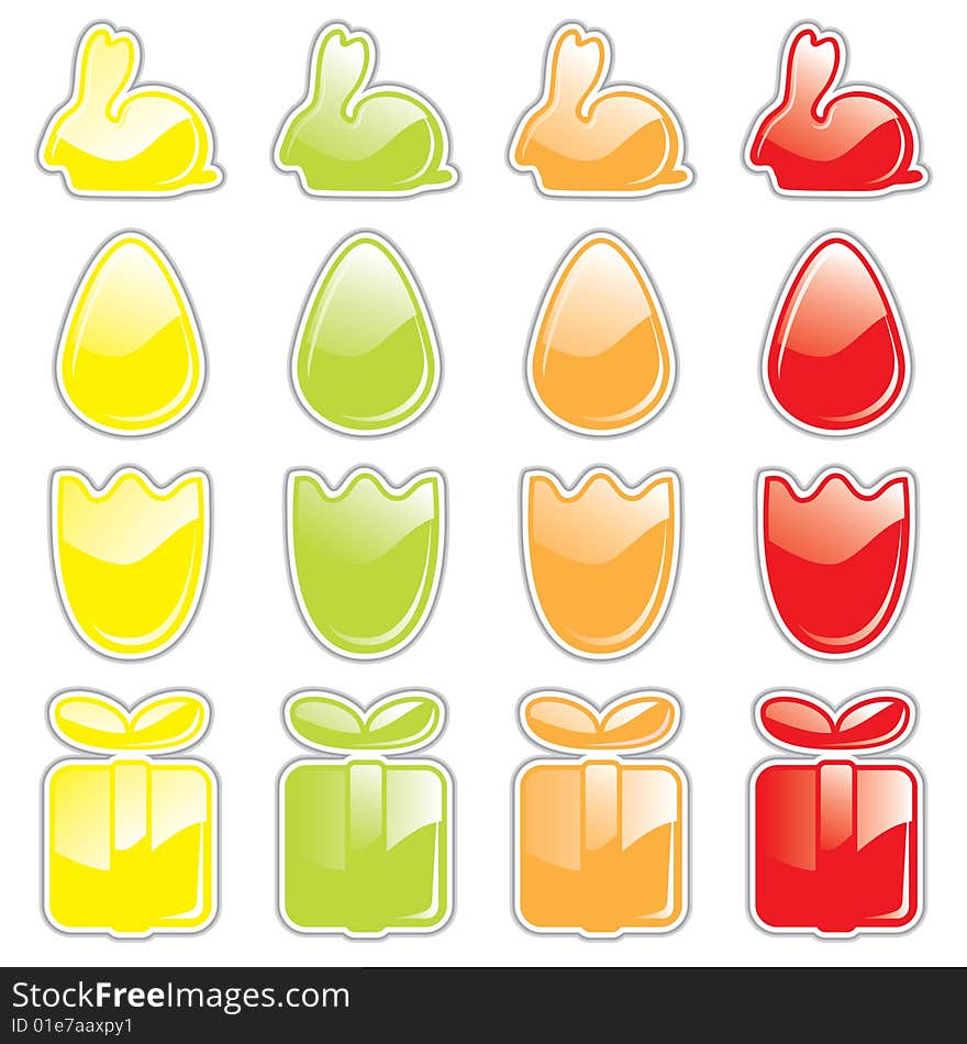 Easter colored web buttons