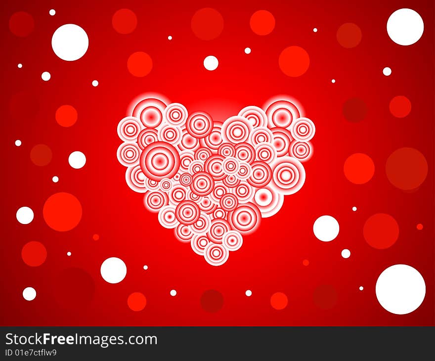 Abstract heart background from circles