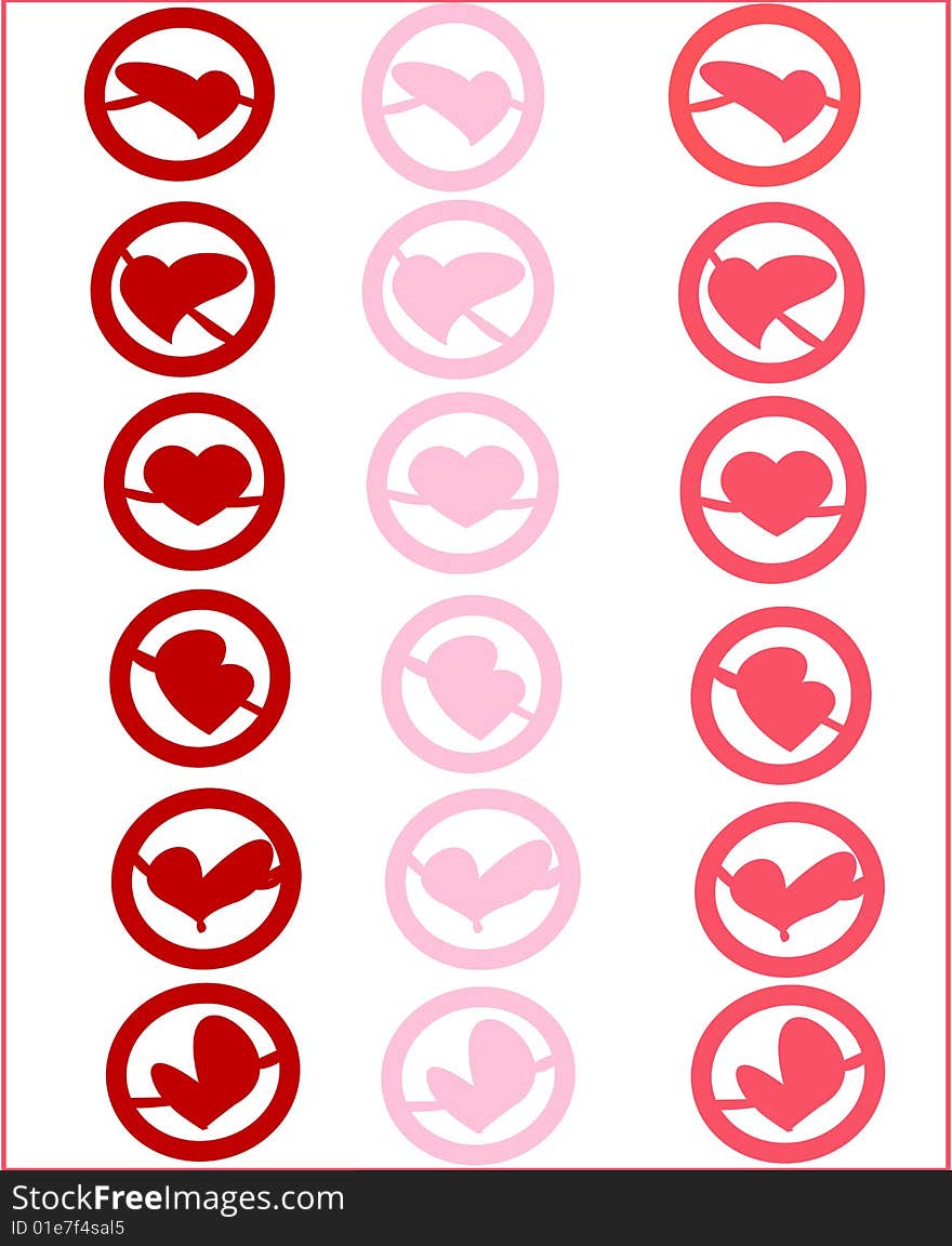 Many signs hearts.