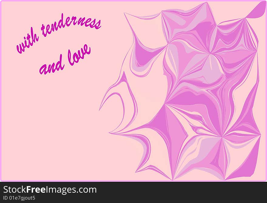 Postcard with tenderness and love. Vectors illustration