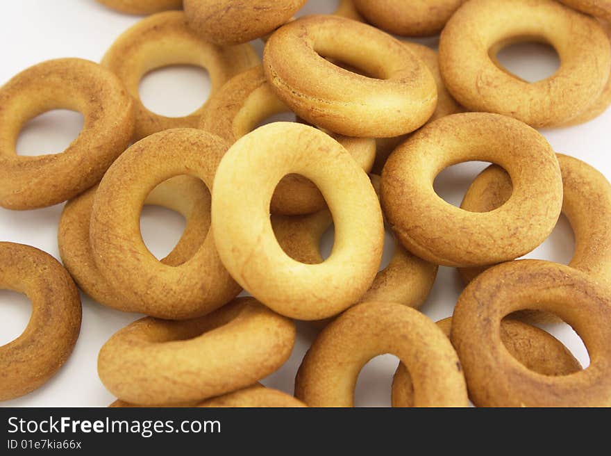 Ring bagels as a background