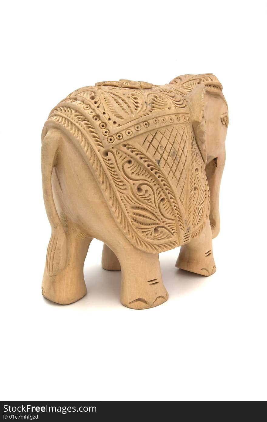 Wooden elephant sculpture