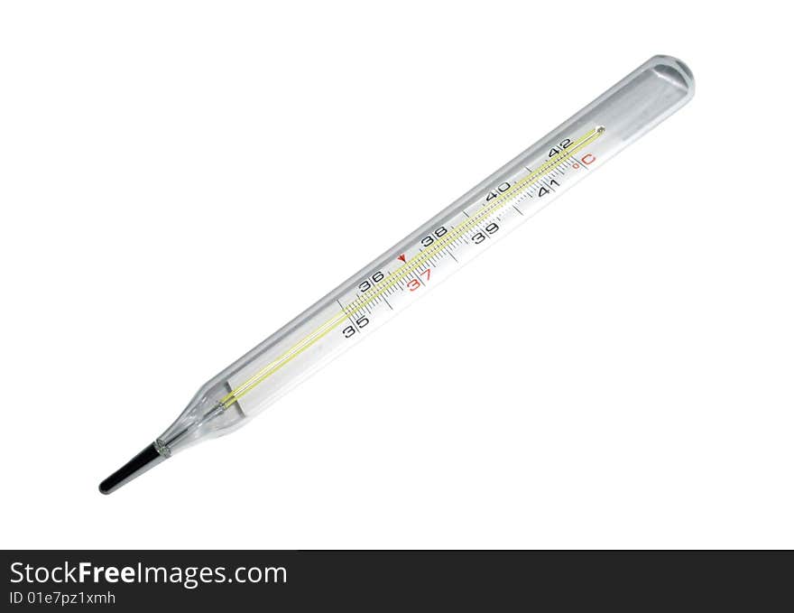 Thermometer on a white background