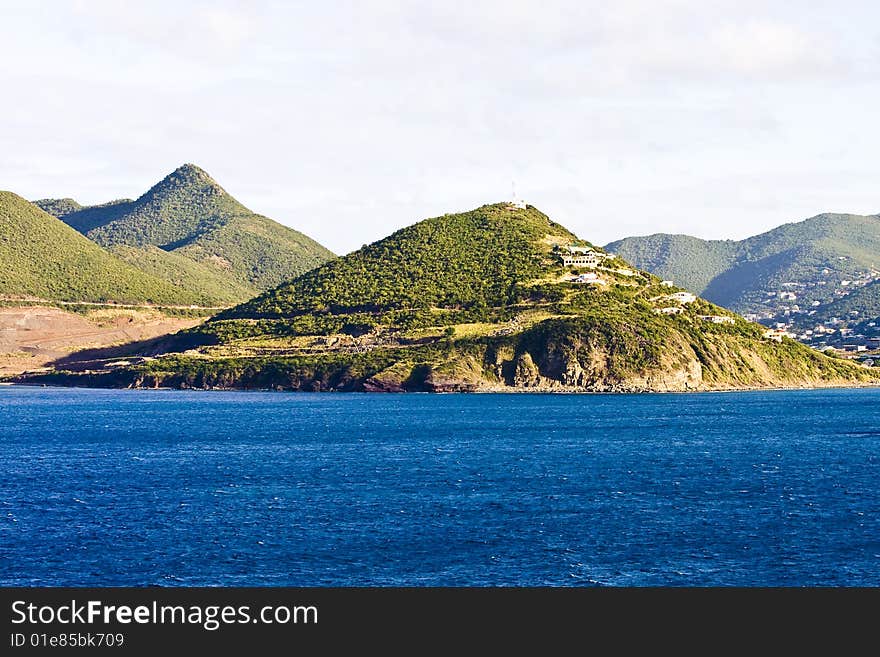 Green Islands Out Of Deep Blue Sea