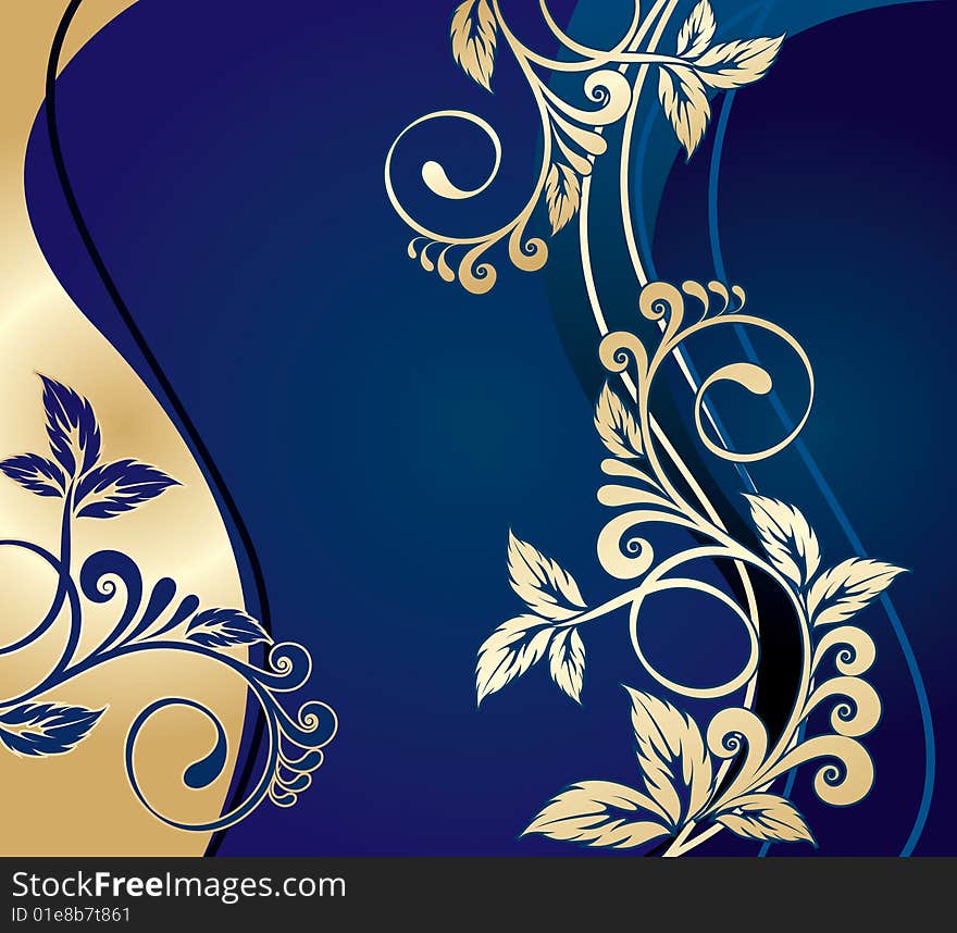 Golden Floral Background