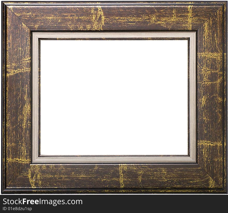 Simple brown and gold frame without any picture