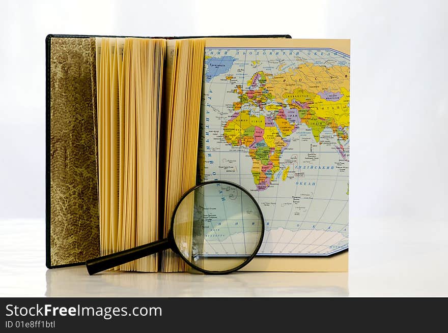 Notebook with the map for work and leisure. Notebook with the map for work and leisure