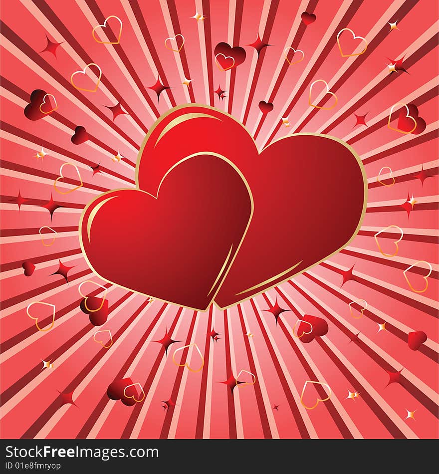 Valentine red background. Vector illustration. Valentine red background. Vector illustration