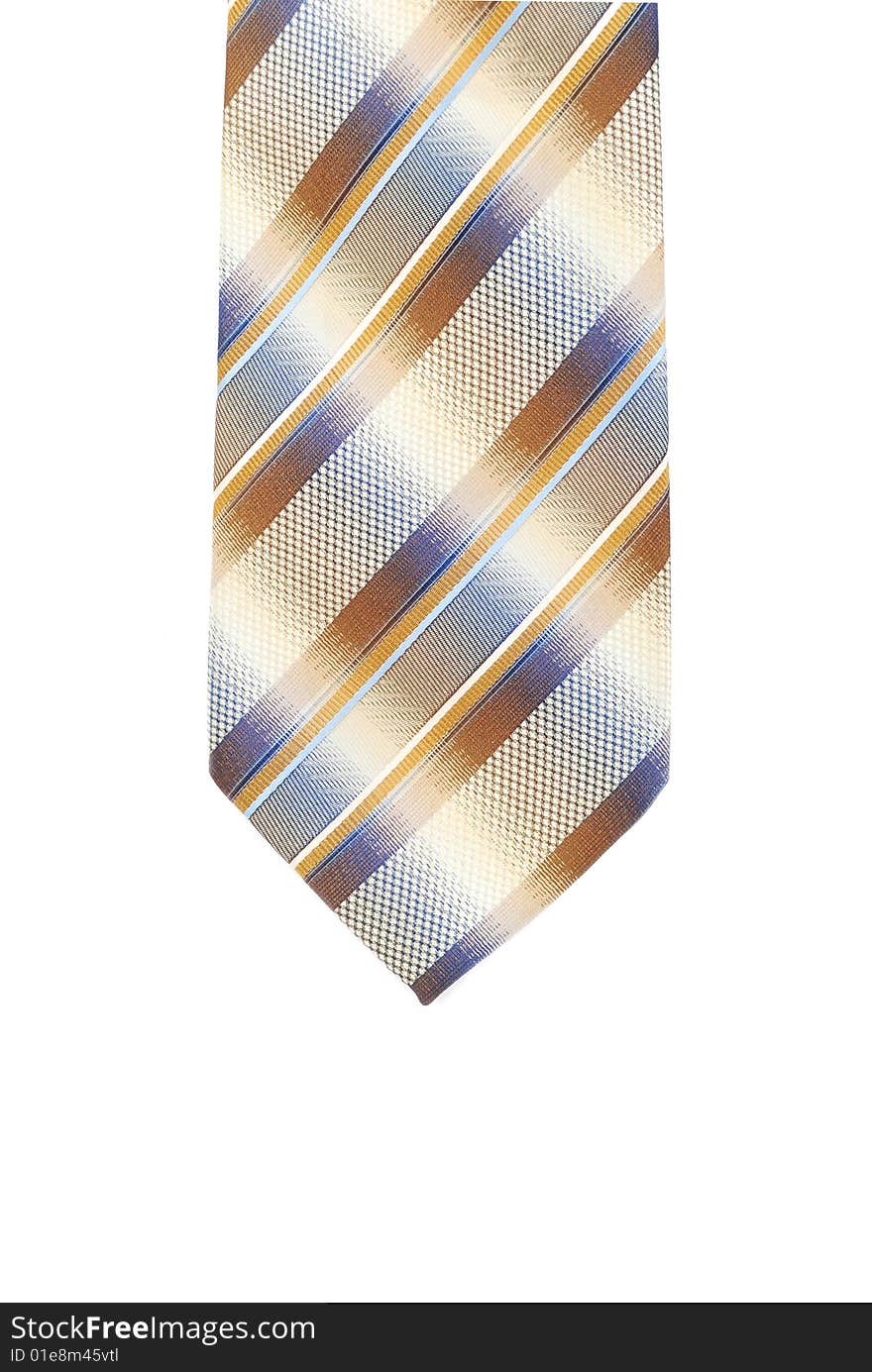 Striped tie isolated on white background