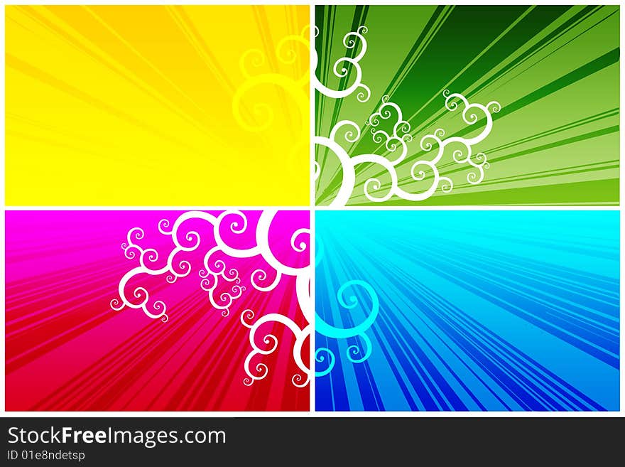 Floral Pattern On Color Background