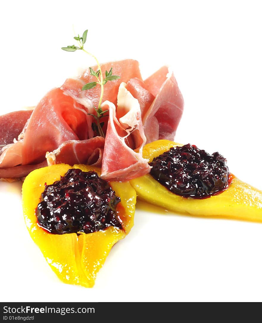 Ham with Pear and Berries