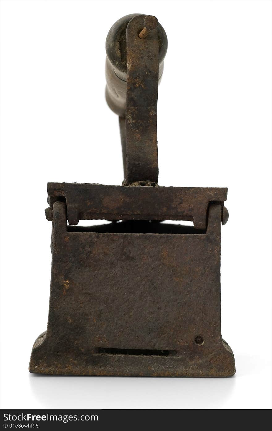 Old iron over white background