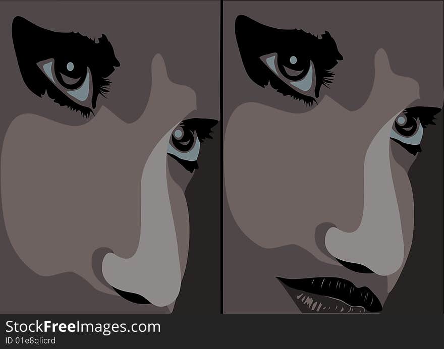 Beautiful face woman, background vector. Beautiful face woman, background vector